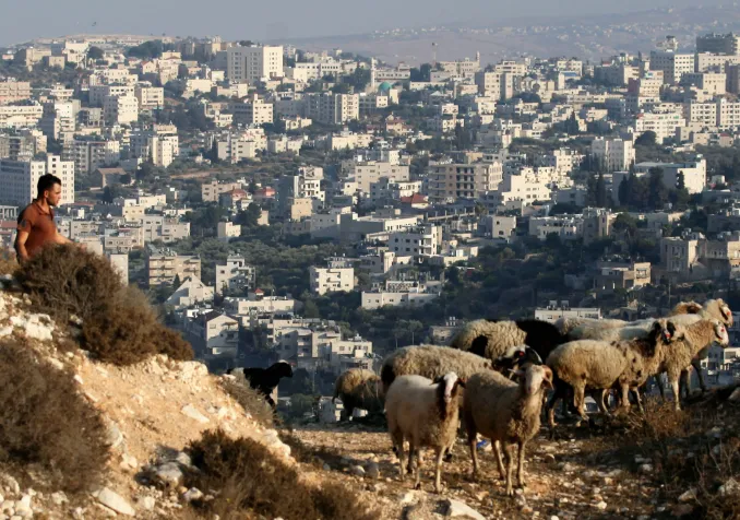Un berger palestinien sur les hauteurs de Bethléem Keystone/ Abir Sultan