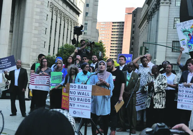 Manifestation à Brooklyn contre le Muslim Ban. © DR