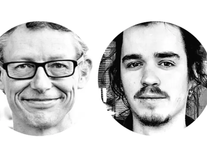 A gauche, Jörg Stolz, professeur de sociologie des religions (UNIL); et à droite, Jeremy Senn, doctorant à l’Institut de sciences sociales des religions (UNIL).  ©DR