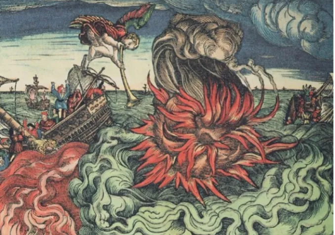 Lucas Cranach, illustration de l’Apocalypse, 8, 8-9, 1534 Lucas Cranach, illustration de l’Apocalypse, 8, 8-9, 1534