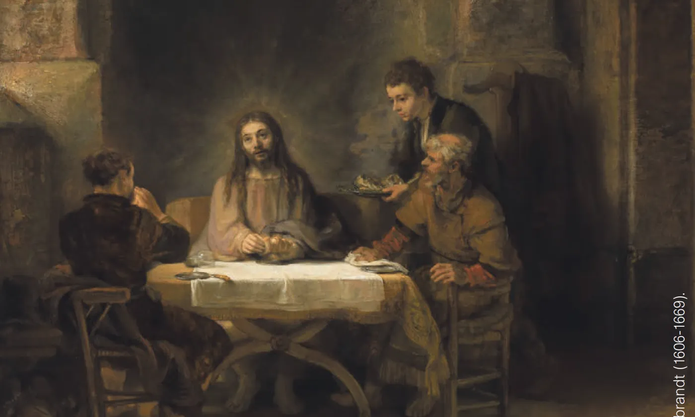 Les Pèlerins d’Emmaüs, huile sur bois, 1648. Rembrandt (1606-1669)
