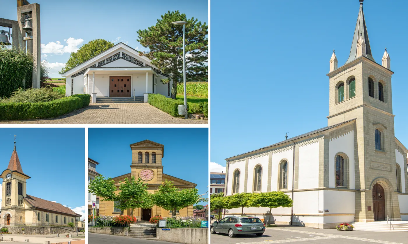 Les églises de Lussery-Villars, de Villars-le-Terroir, de La Sarraz et d'Echallens ©DR