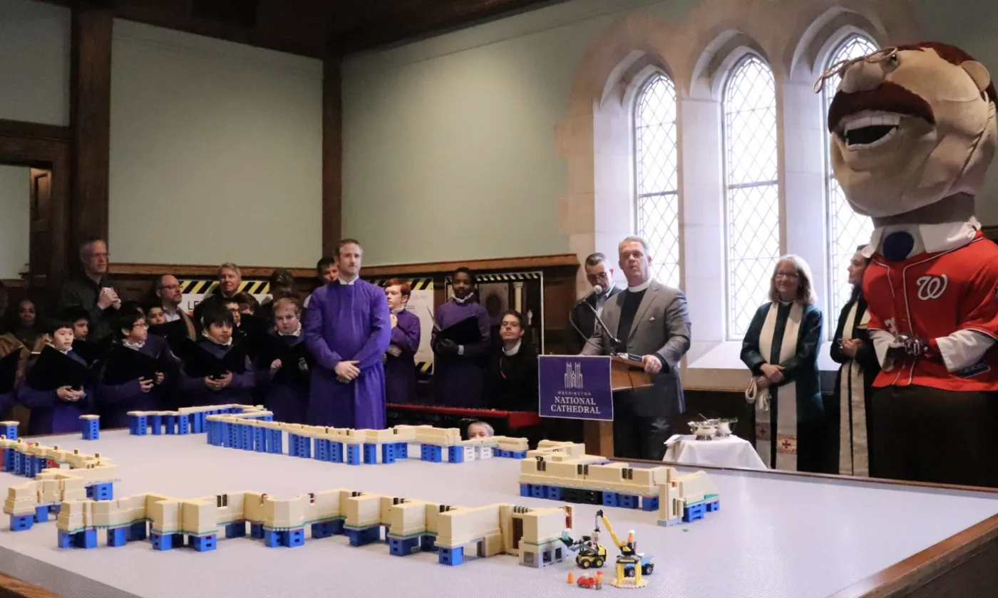 Les fondations de la cathédrale en Lego ©RNS/Adelle M. Banks