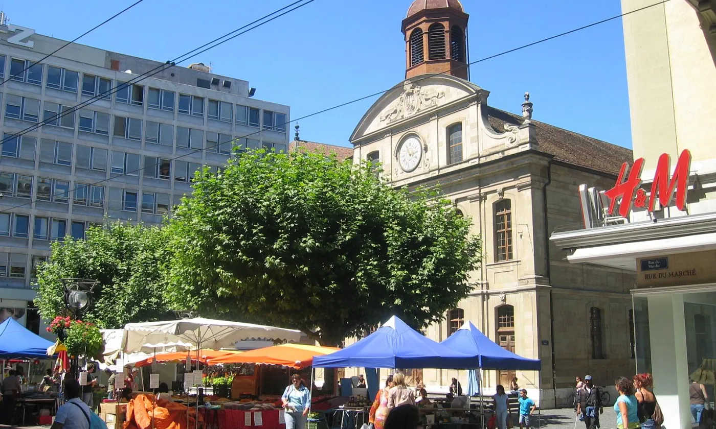 Place et temple de la Fusterie à Genève CC(By) Michael Spahn / Wikimédias