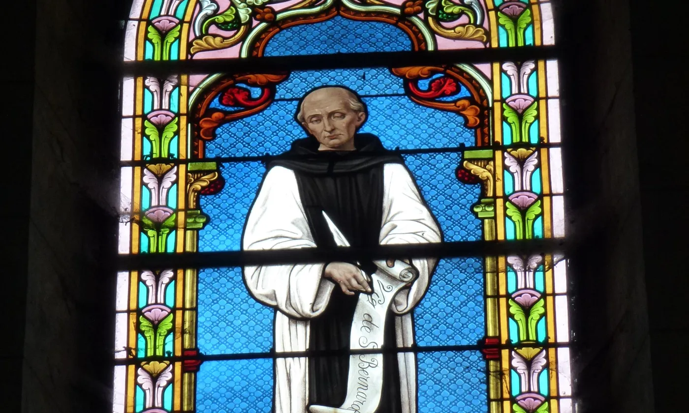 Vitrail de Guillaume de Saint-Thierry à l'Abbaye de Signy, dans l'Ardenne (F) © Havang(nl), CC0, Wikimedia Commons