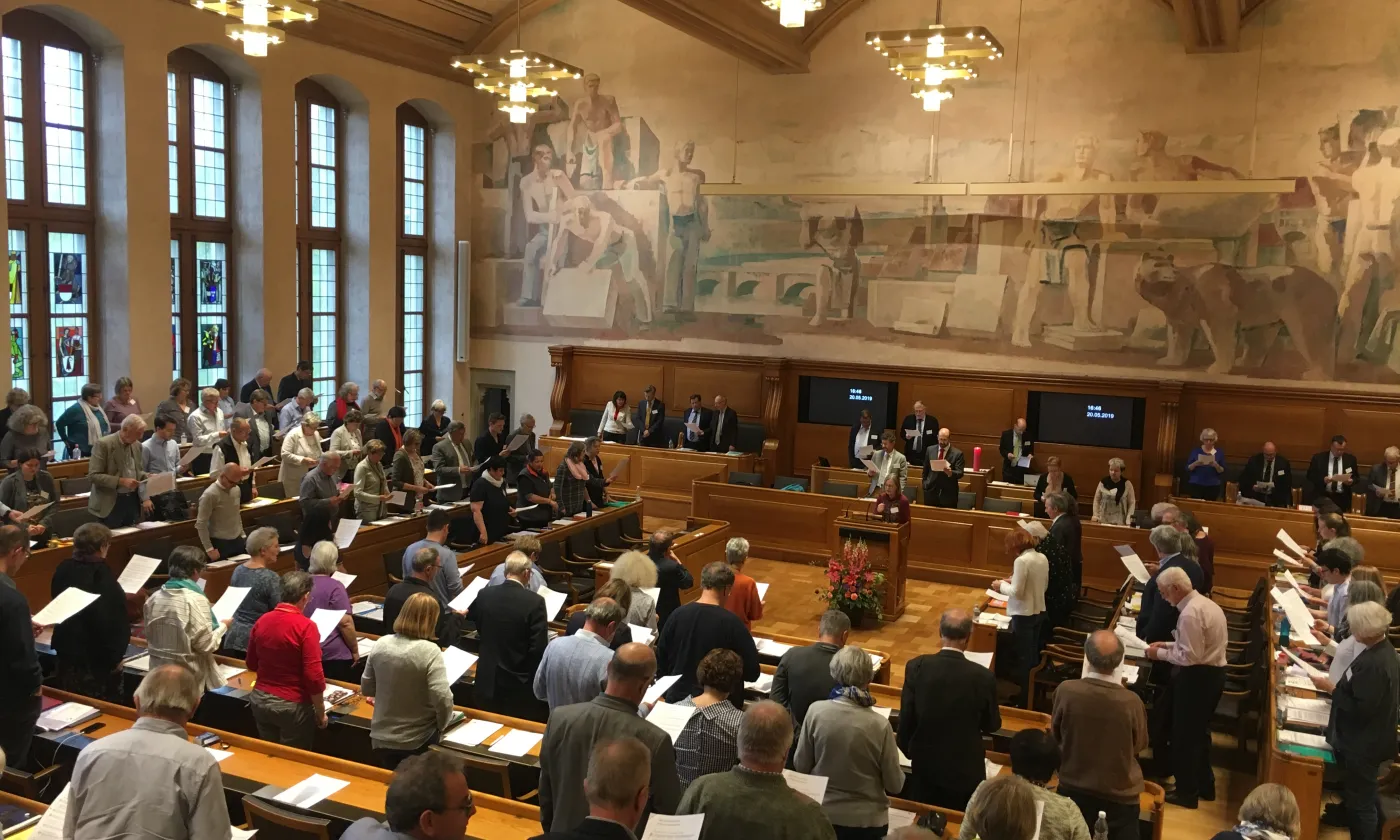 Les délégués était réunis en synode d'été les 20 et 21 mai à Berne. © Marie Destraz