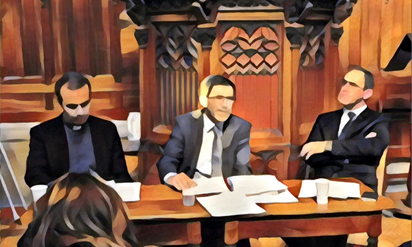 De gauche à droite: Pascal Desthieux (Église catholique romaine), Emmanuel Fuchs (Église protestante) et Jean Lanoy (Église catholique chrétienne) © Joël Burri / Protestinfo / Réformés.ch