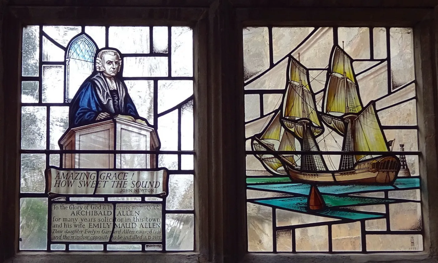 Vitrail de John Newton à l'église d'Olney, Buckinghamshire, Angleterre ©Flickr/Snapshooter46