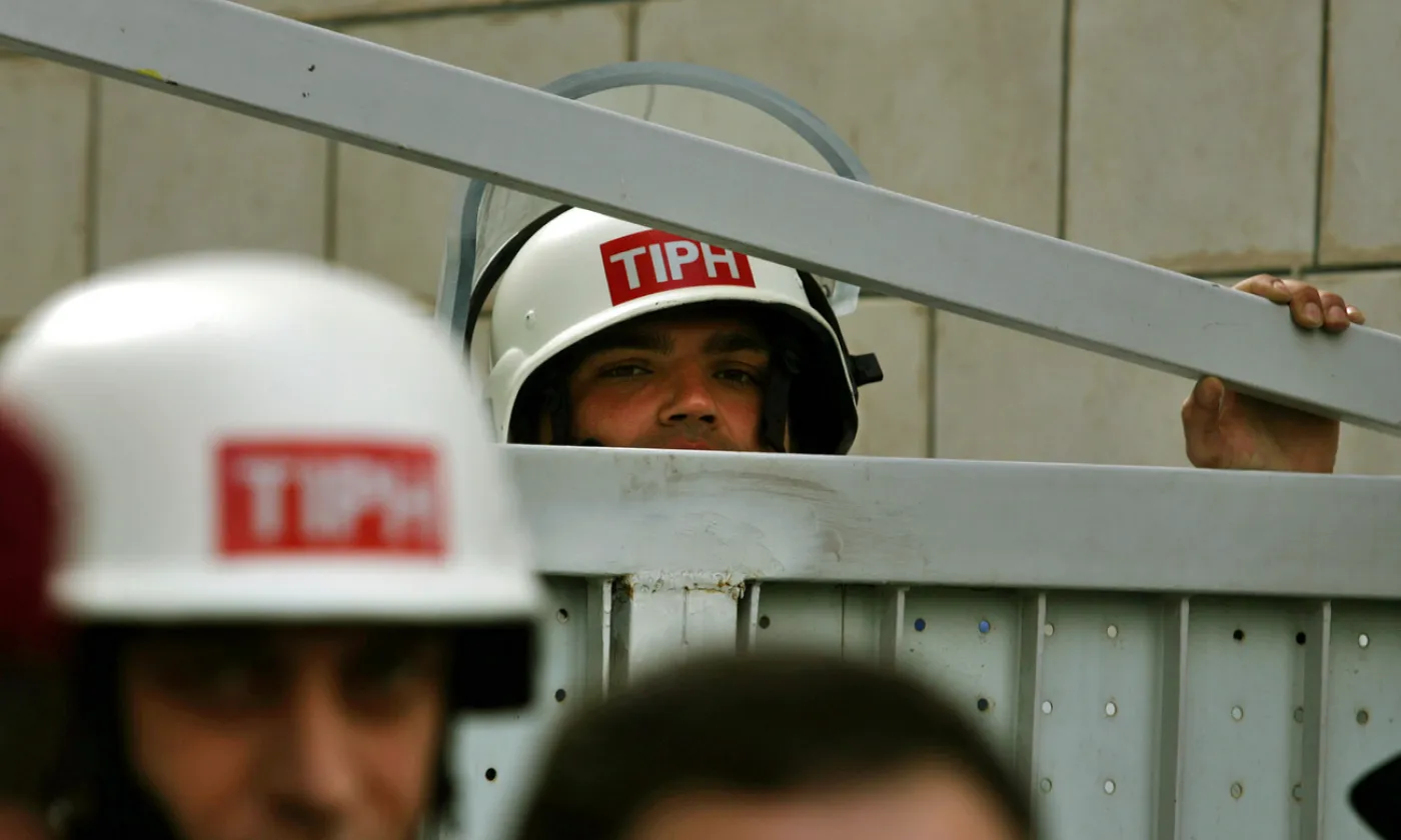 Des observateurs du TIPH à Hébron. Image d'archive de février 2006. ©Keystone/AP Photo/Emilio Morenatti