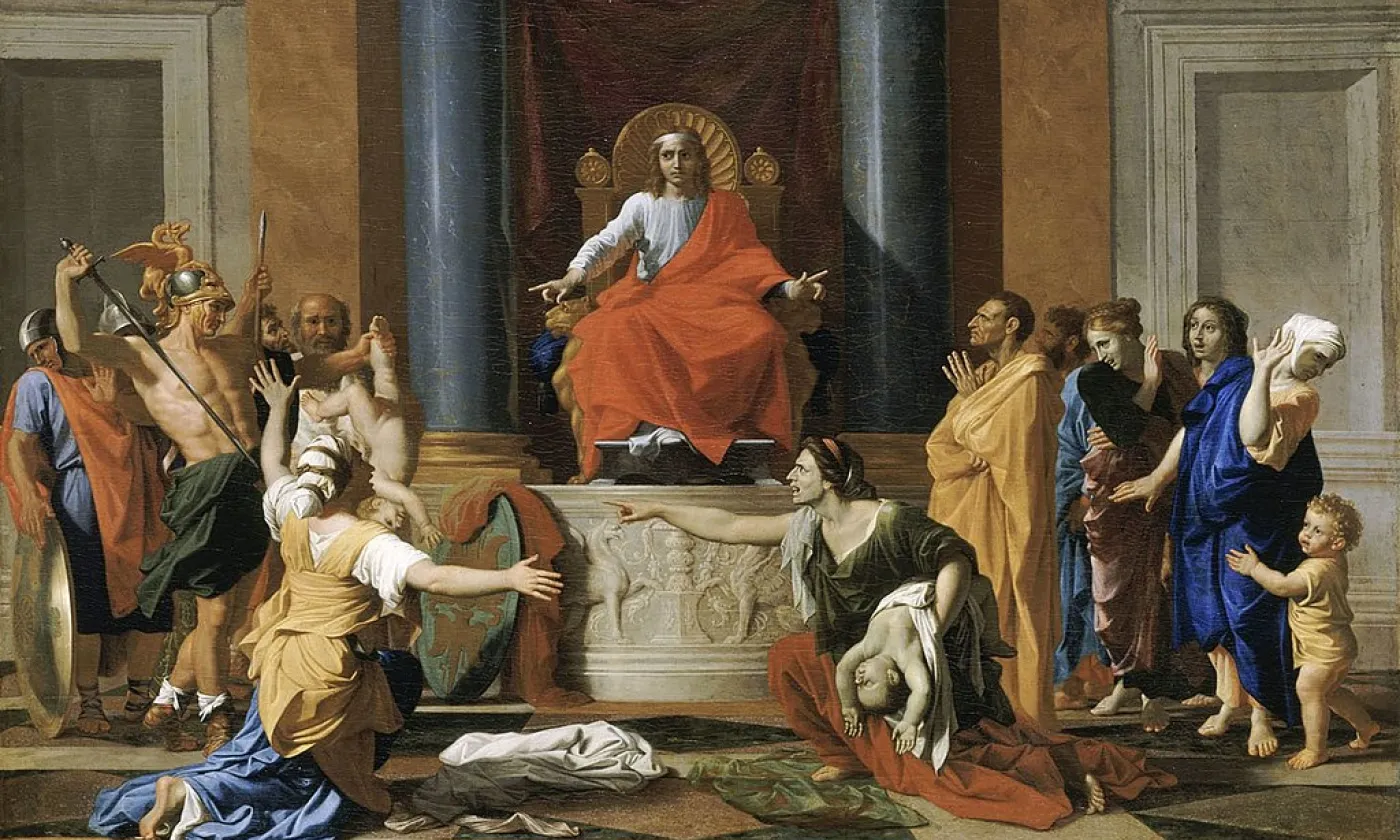 Le Jugement de Salomon, huile sur toile (101x150 cm), 1649, par Nicolas Poussin (1594 – 1665), musée du Louvre. ©Domaine public / Wikimedia Commons