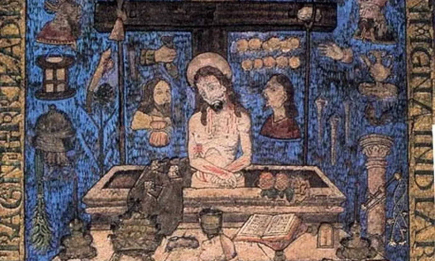 "La messe de Saint Grégoire", mosaïque de plumes créé par Diego Huanitzin (Mexique) en 1539 ©Wikimedia Commons/Domaine public