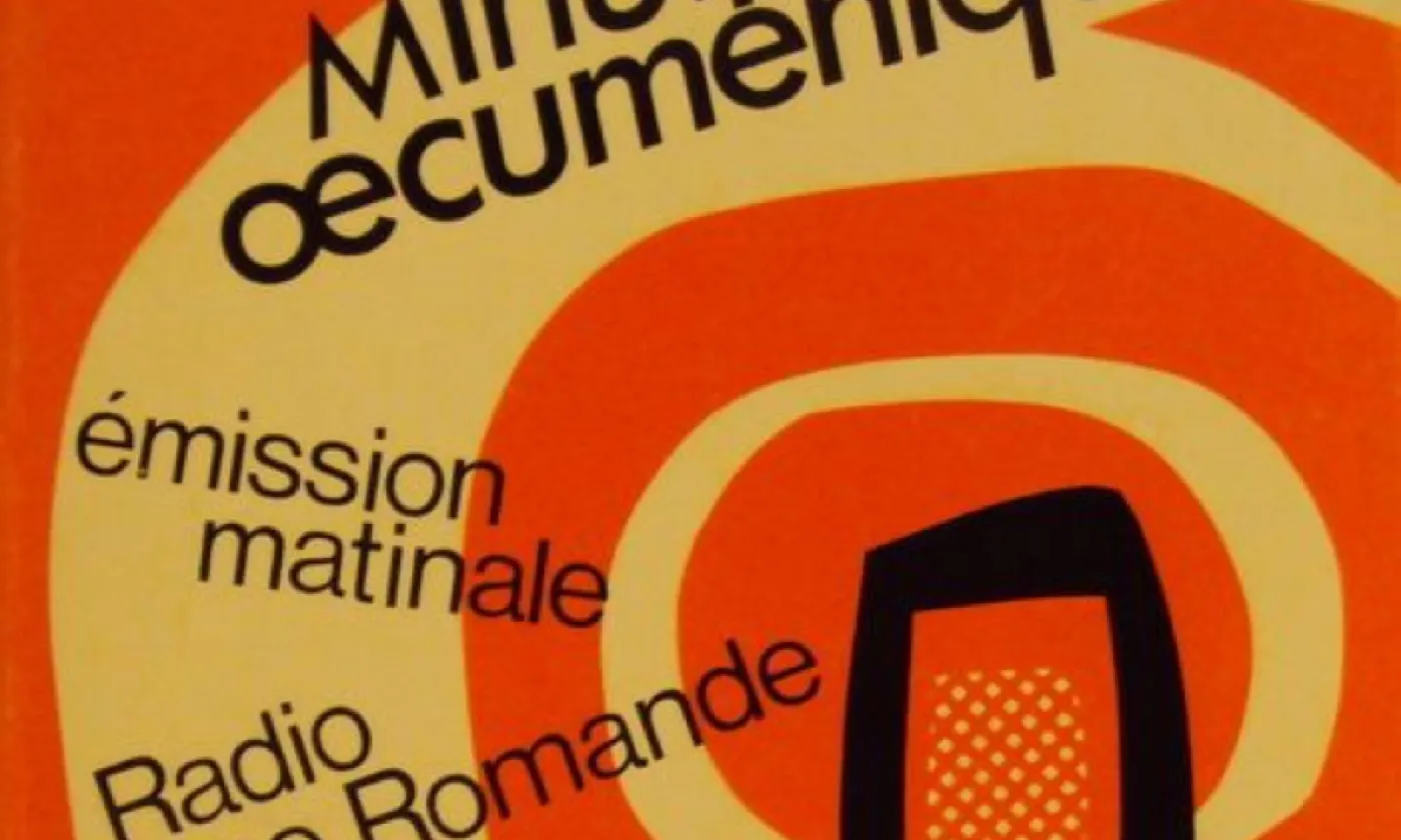 Couverture du livre "La minute oecuménique", publiée en 1964, une compilation de chroniques radiodiffusés par Georges Juvet, Philippe Zeissig, Henri Künzler et André Babel. ©DR