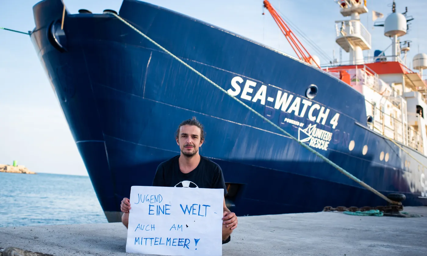 Chris Grodotzki/sea-watch.org Jakob Frühmann, membre d'équipage du Sea-Watch 4