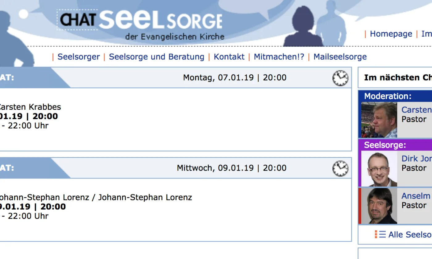 Le site www.chatseelsorge.de LDD