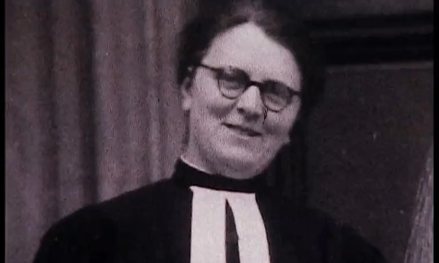 Marcelle Bard (capture d'écran de l'émission Présence protestante, RTS, 22.05.1977) ©RTS