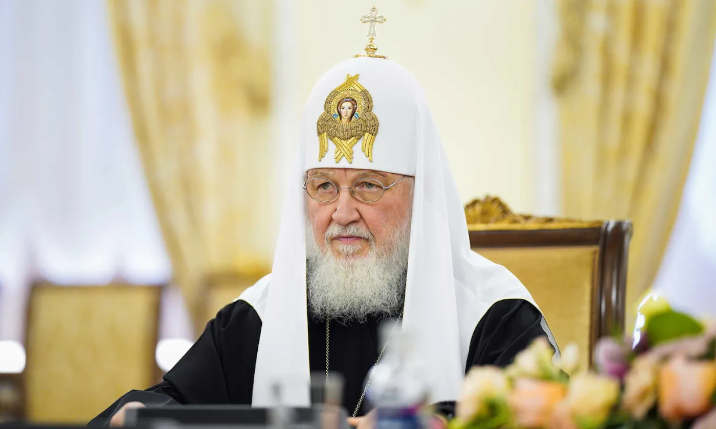 Le patriarche Cyrille lors de la visite d'une délégation de la COE le 17 mai 2023 à Moscou. ©World Council of Churches / Russian Orthodox Church