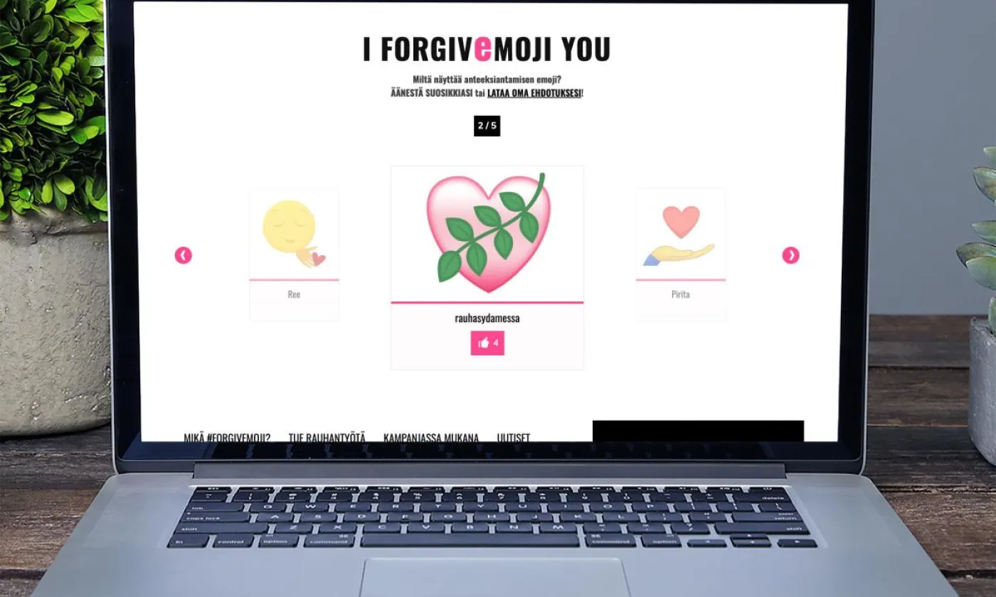 Site de la campagne I Forgivemoji You, lancée par L'Église évangélique luthérienne de Finlande DR