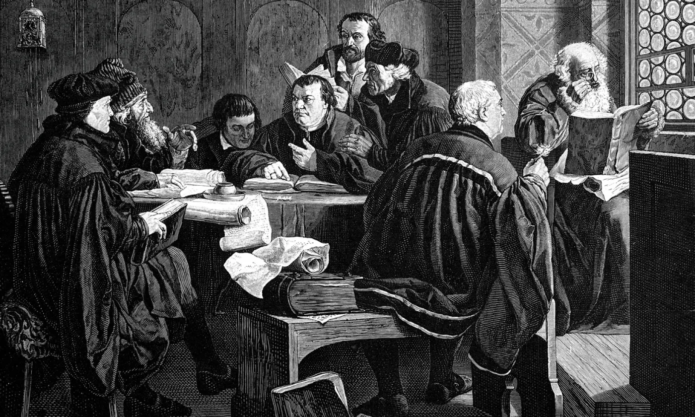 Luther explique la Bible, illustration du 19e siècle ©iStock